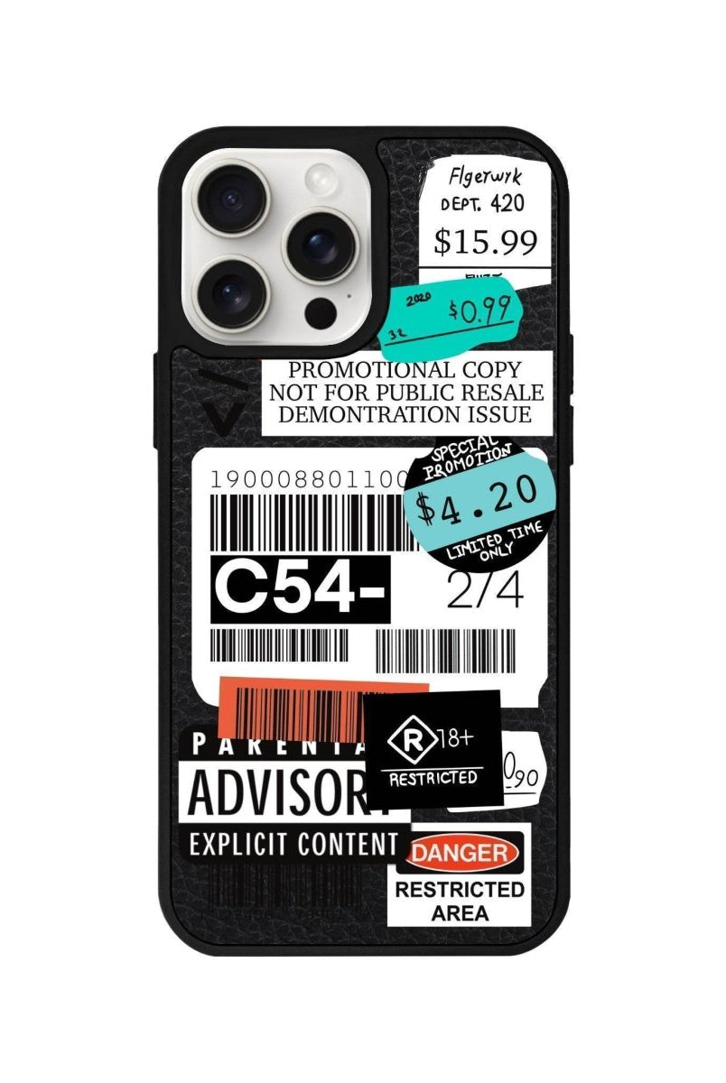 iPhone 14 Plus Barcode C54 Leather Vegan Deri Telefon Kılıfı Siyah - SUMTHINCS