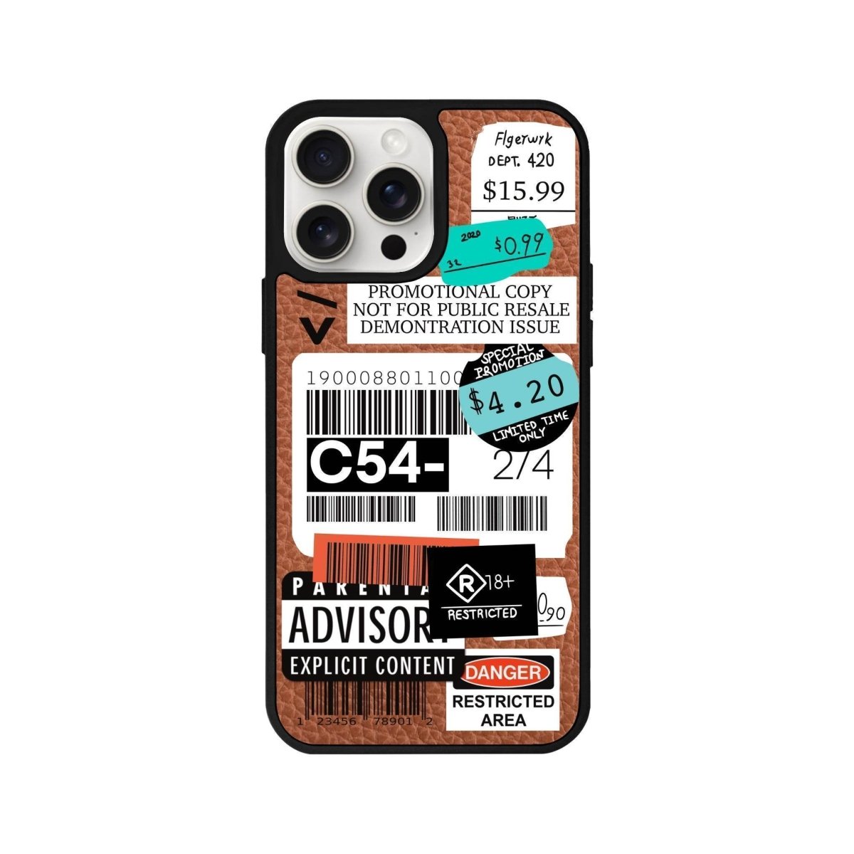 iPhone 14 Plus Barcode C54 Leather Vegan Deri Telefon Kılıfı - SUMTHINCS