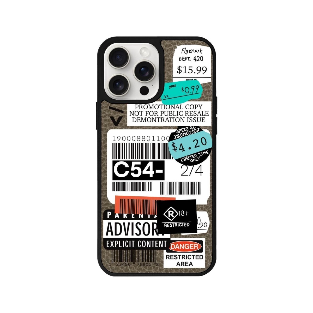 iPhone 14 Plus Barcode C54 Leather Vegan Deri Telefon Kılıfı - SUMTHINCS