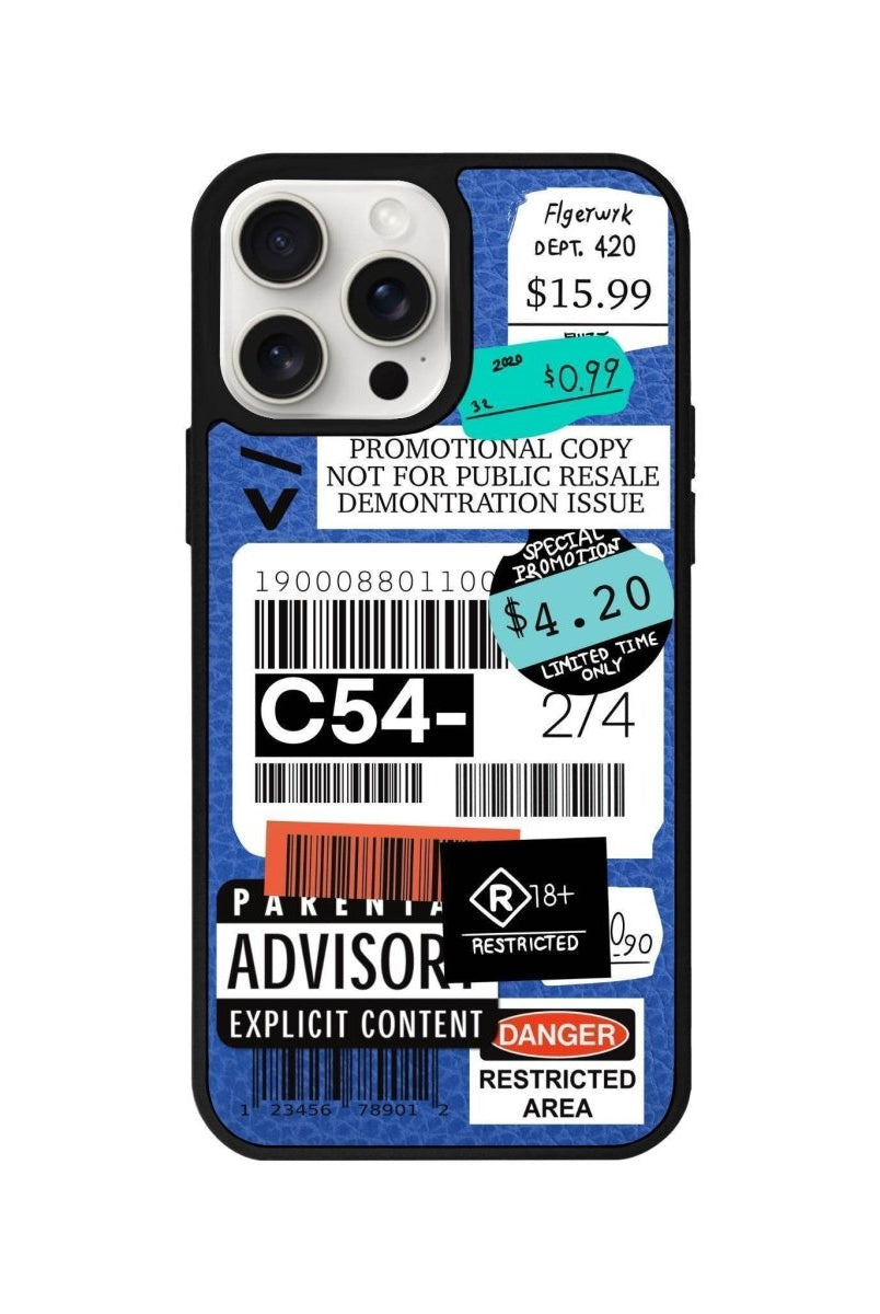 iPhone 14 Plus Barcode C54 Leather Vegan Deri Telefon Kılıfı Mavi - SUMTHINCS