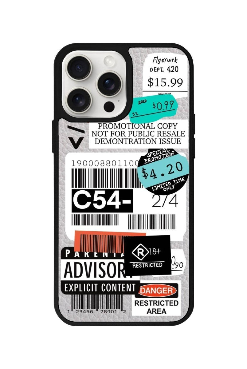 iPhone 14 Plus Barcode C54 Leather Vegan Deri Telefon Kılıfı Gri - SUMTHINCS