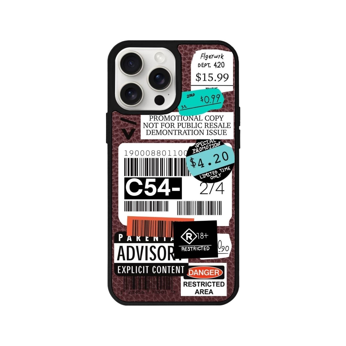 iPhone 14 Plus Barcode C54 Leather Vegan Deri Telefon Kılıfı - SUMTHINCS