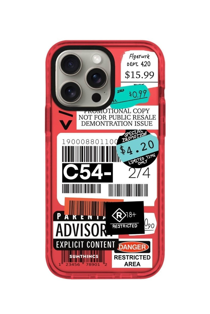 iPhone 14 Plus Barcode C54 Procase Şeffaf Telefon Kılıfı Kırmızı - SUMTHINCS