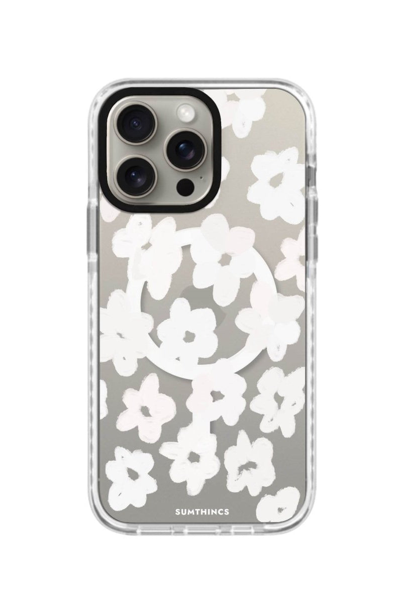 iPhone 14 Plus Blossoms Magsafe Procase Şeffaf Telefon Kılıfı Beyaz Şeffaf - SUMTHINCS