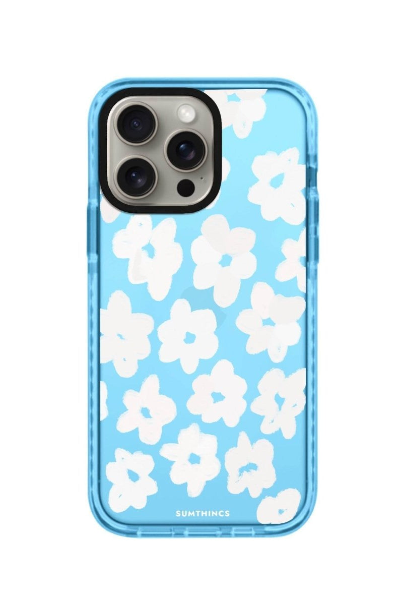 iPhone 14 Plus Blossoms Procase Şeffaf Telefon Kılıfı Mavi - SUMTHINCS