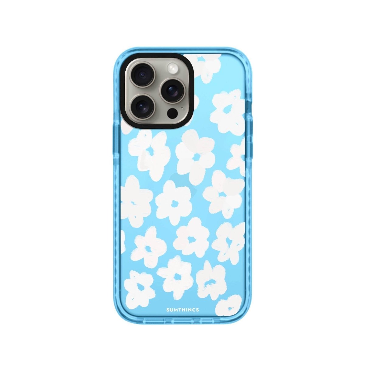 iPhone 14 Plus Blossoms Procase Şeffaf Telefon Kılıfı Mavi - SUMTHINCS