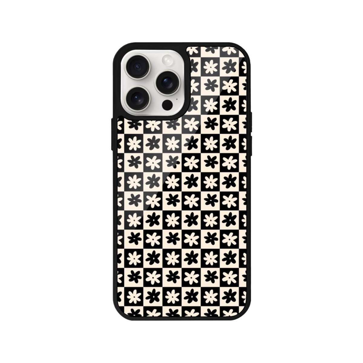 iPhone 14 Plus Check Flowers Glossy Cam Telefon Kılıfı - SUMTHINCS