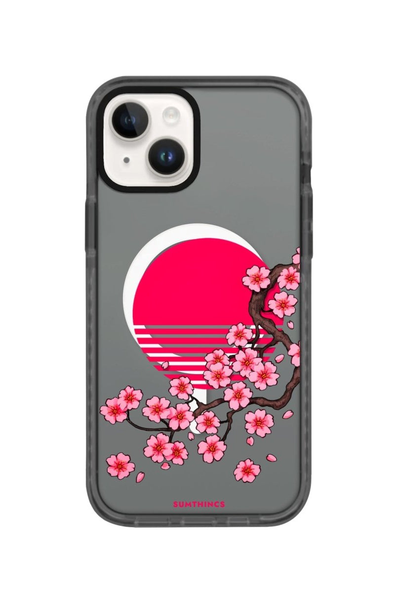 iPhone 14 Plus Cherry Blossom Dawn Magsafe Procase Şeffaf Telefon Kılıfı Antrasit - SUMTHINCS