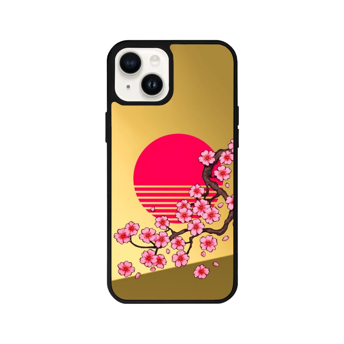 iPhone 14 Plus Cherry Blossom Dawn Mirror Aynalı Telefon Kılıfı Altın - SUMTHINCS