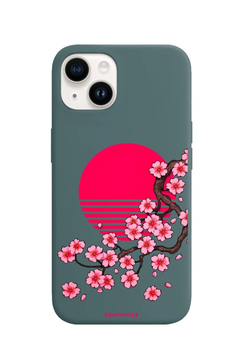 iPhone 14 Plus Cherry Blossom Dawn Premium Telefon Kılıfı Kaktüs Yeşili - SUMTHINCS