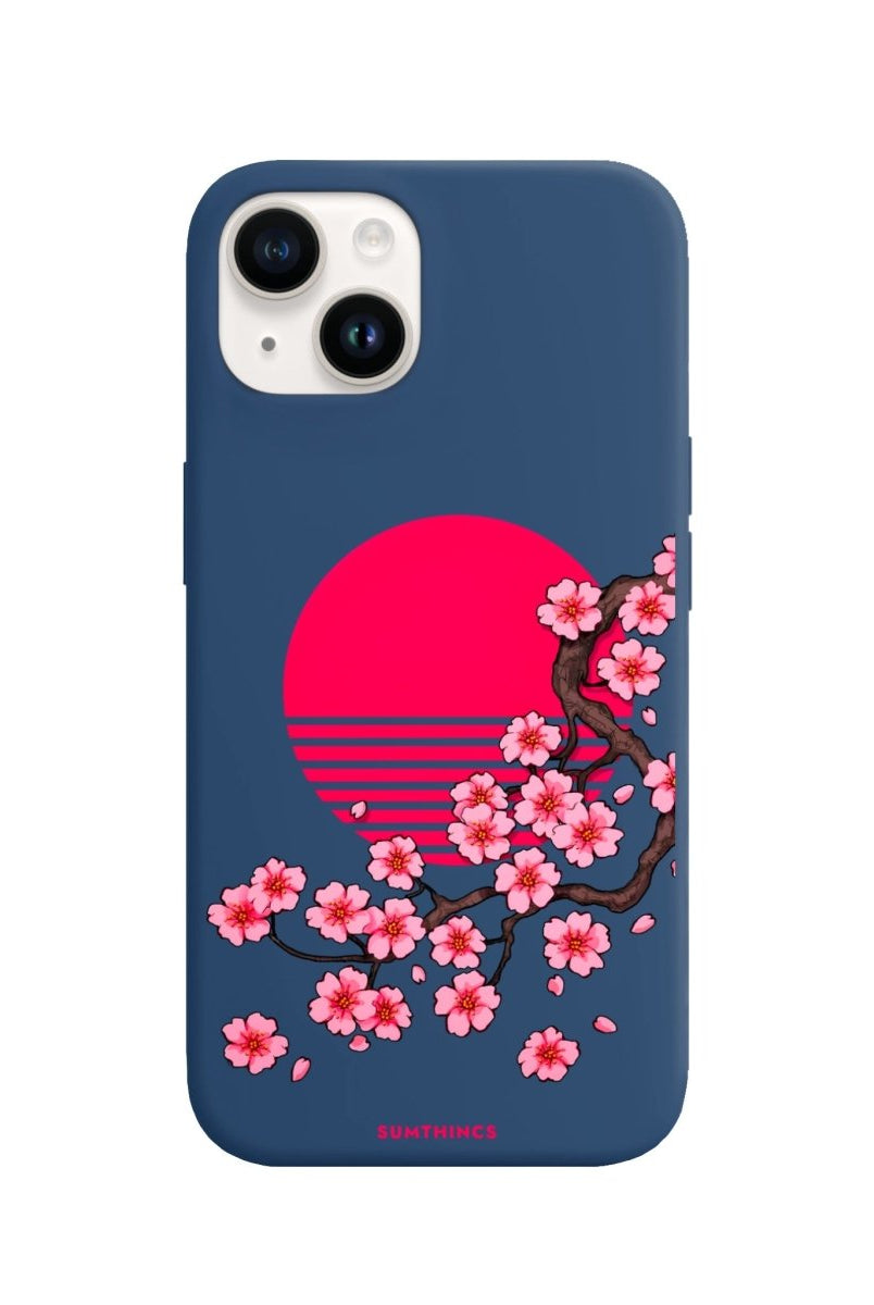 iPhone 14 Plus Cherry Blossom Dawn Premium Telefon Kılıfı Pasifik Mavi - SUMTHINCS