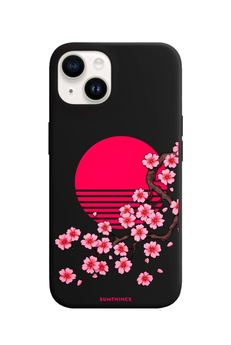 iPhone 14 Plus Cherry Blossom Dawn Premium Telefon Kılıfı Siyah - SUMTHINCS