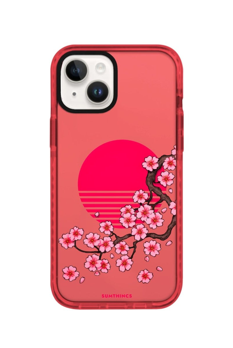 iPhone 14 Plus Cherry Blossom Dawn Procase Şeffaf Telefon Kılıfı Kırmızı - SUMTHINCS