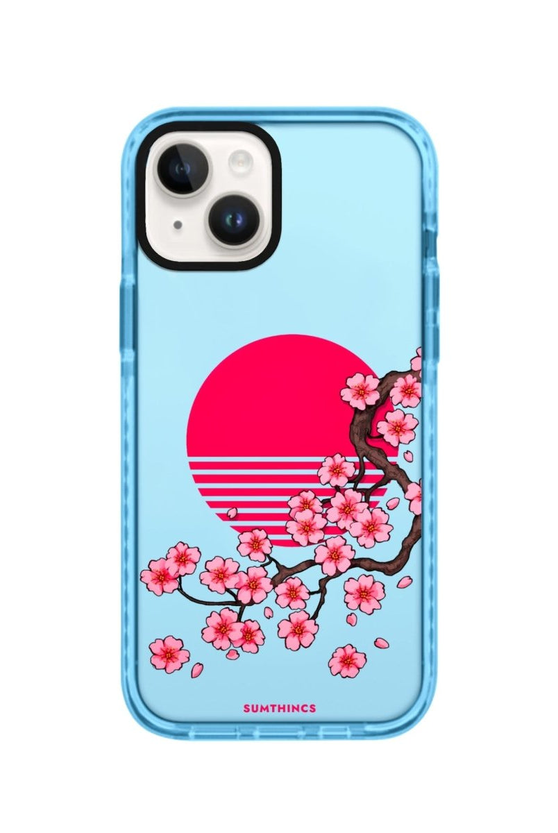 iPhone 14 Plus Cherry Blossom Dawn Procase Şeffaf Telefon Kılıfı Mavi - SUMTHINCS