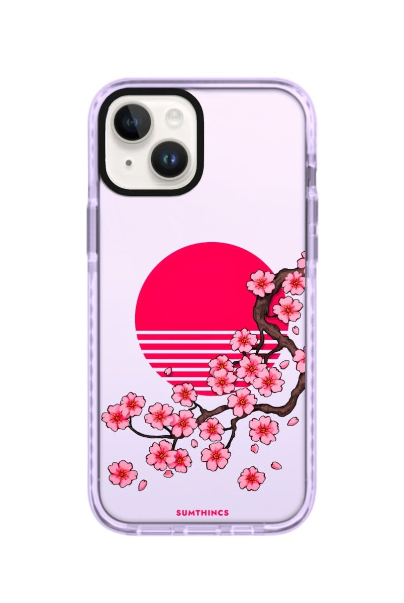 iPhone 14 Plus Cherry Blossom Dawn Procase Şeffaf Telefon Kılıfı Lila - SUMTHINCS