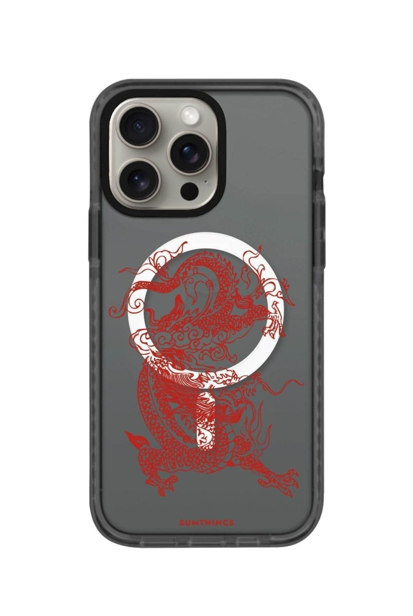 iPhone 14 Plus Dragon Magsafe Procase Şeffaf Telefon Kılıfı Antrasit - SUMTHINCS