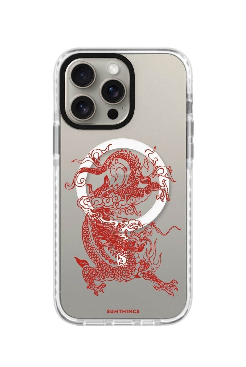 iPhone 14 Plus Dragon Magsafe Procase Şeffaf Telefon Kılıfı Beyaz Şeffaf - SUMTHINCS