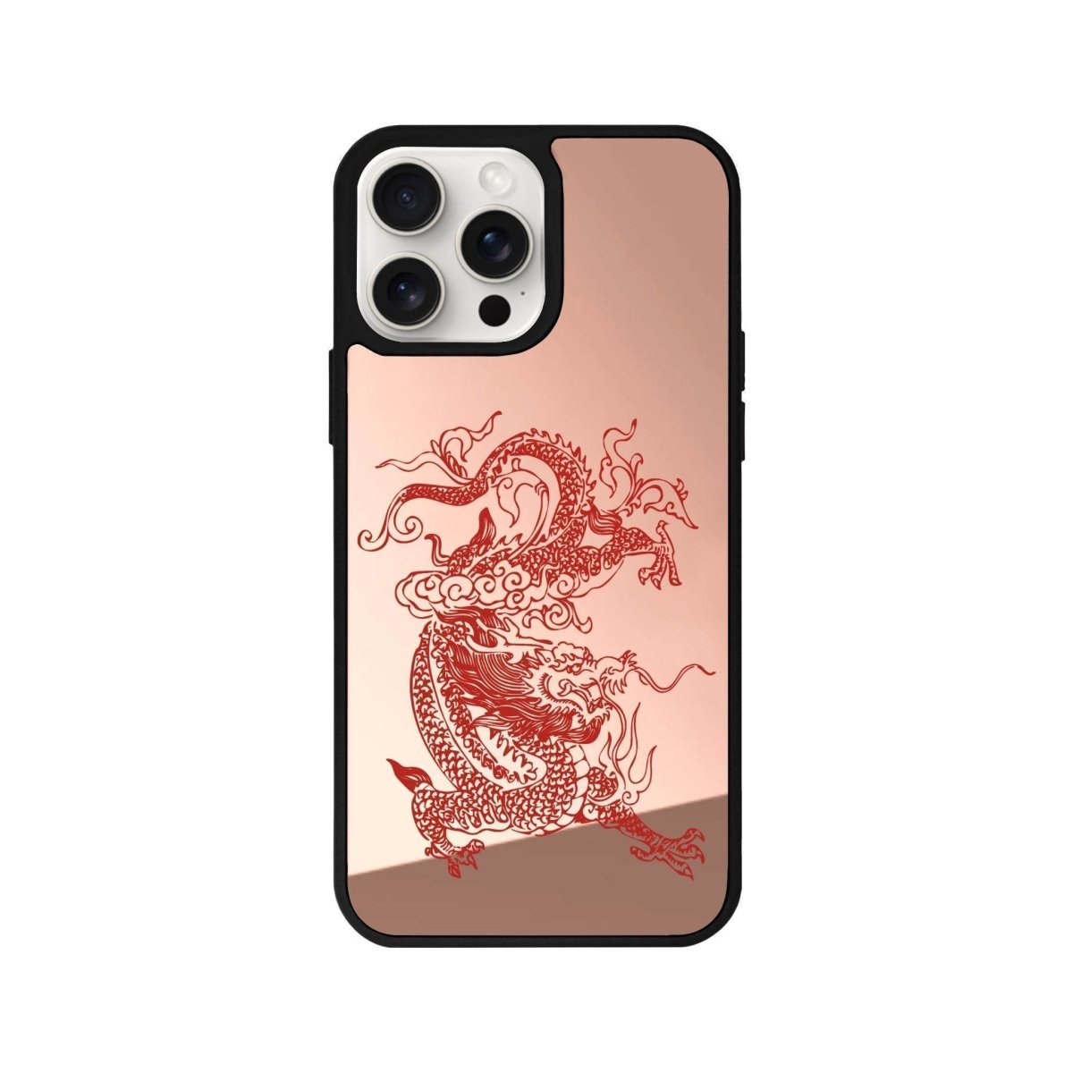 iPhone 14 Plus Dragon Mirror Aynalı Telefon Kılıfı Metalik Pembe - SUMTHINCS