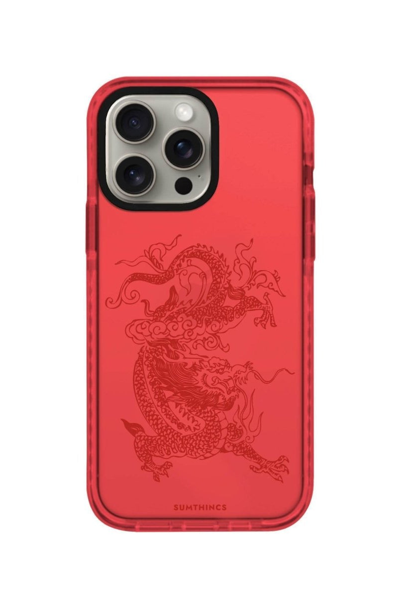iPhone 14 Plus Dragon Procase Şeffaf Telefon Kılıfı Kırmızı - SUMTHINCS