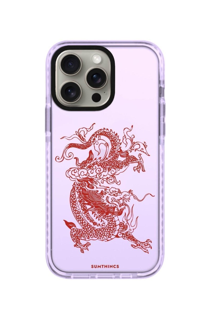 iPhone 14 Plus Dragon Procase Şeffaf Telefon Kılıfı Lila - SUMTHINCS