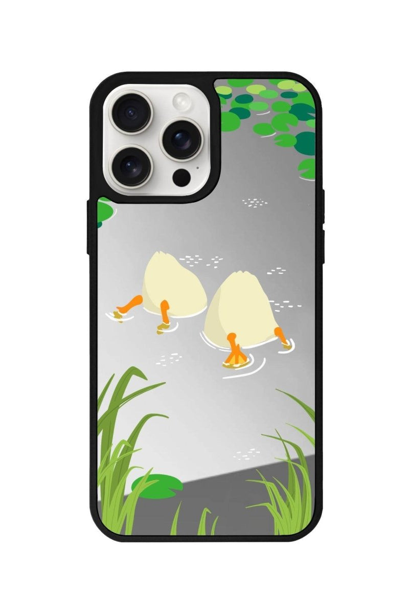 iPhone 14 Plus Ducks Mirror Aynalı Telefon Kılıfı Gümüş - SUMTHINCS