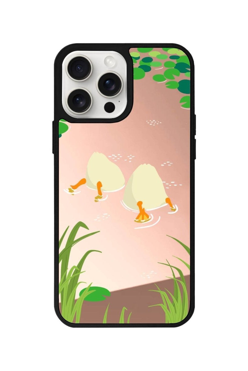 iPhone 14 Plus Ducks Mirror Aynalı Telefon Kılıfı Metalik Pembe - SUMTHINCS