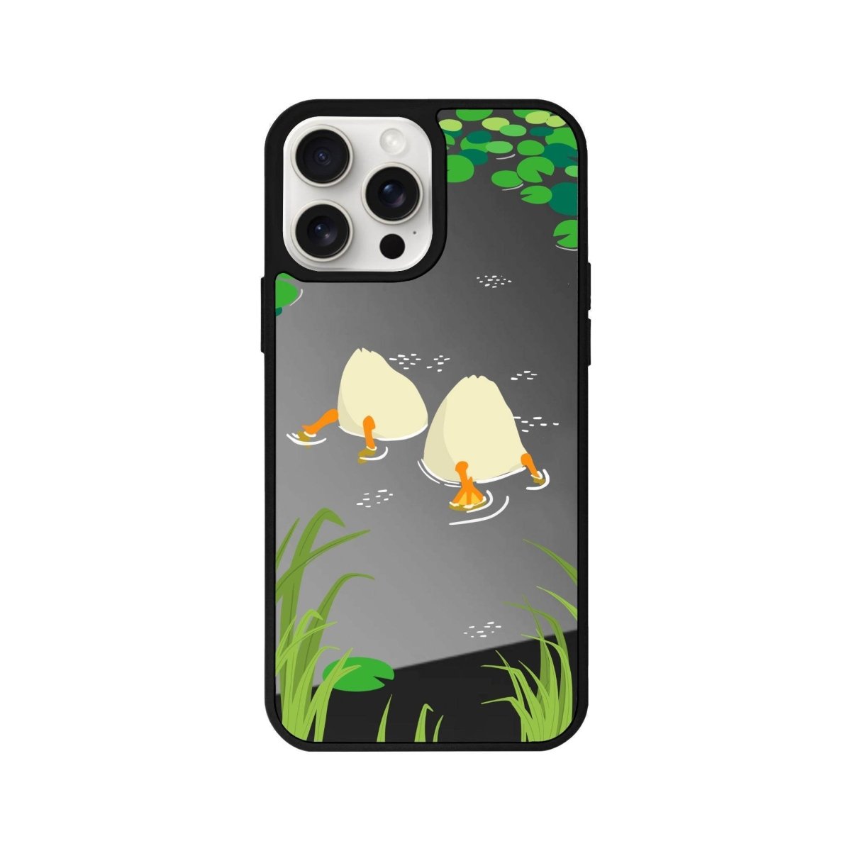 iPhone 14 Plus Ducks Mirror Aynalı Telefon Kılıfı Antrasit - SUMTHINCS
