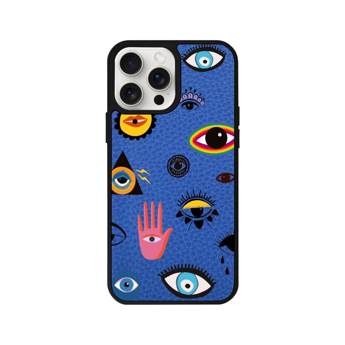 iPhone 14 Plus Eye Stickers Leather Vegan Deri Telefon Kılıfı - SUMTHINCS