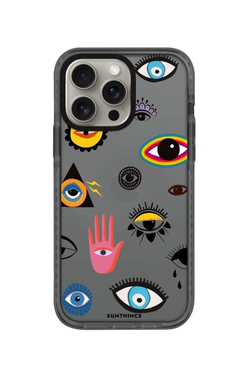 iPhone 14 Plus Eye Stickers Procase Şeffaf Telefon Kılıfı Antrasit - SUMTHINCS