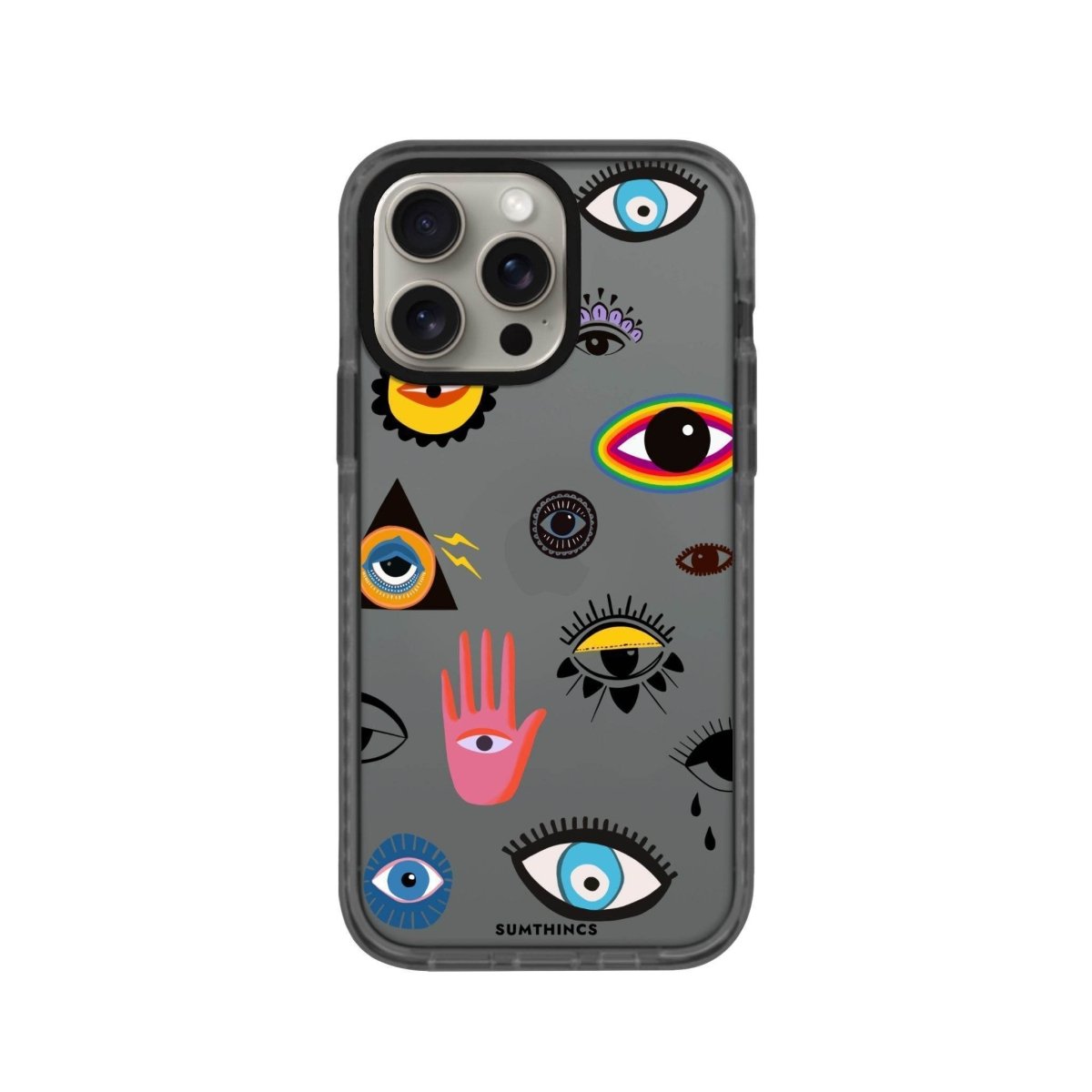 iPhone 14 Plus Eye Stickers Procase Şeffaf Telefon Kılıfı Antrasit - SUMTHINCS