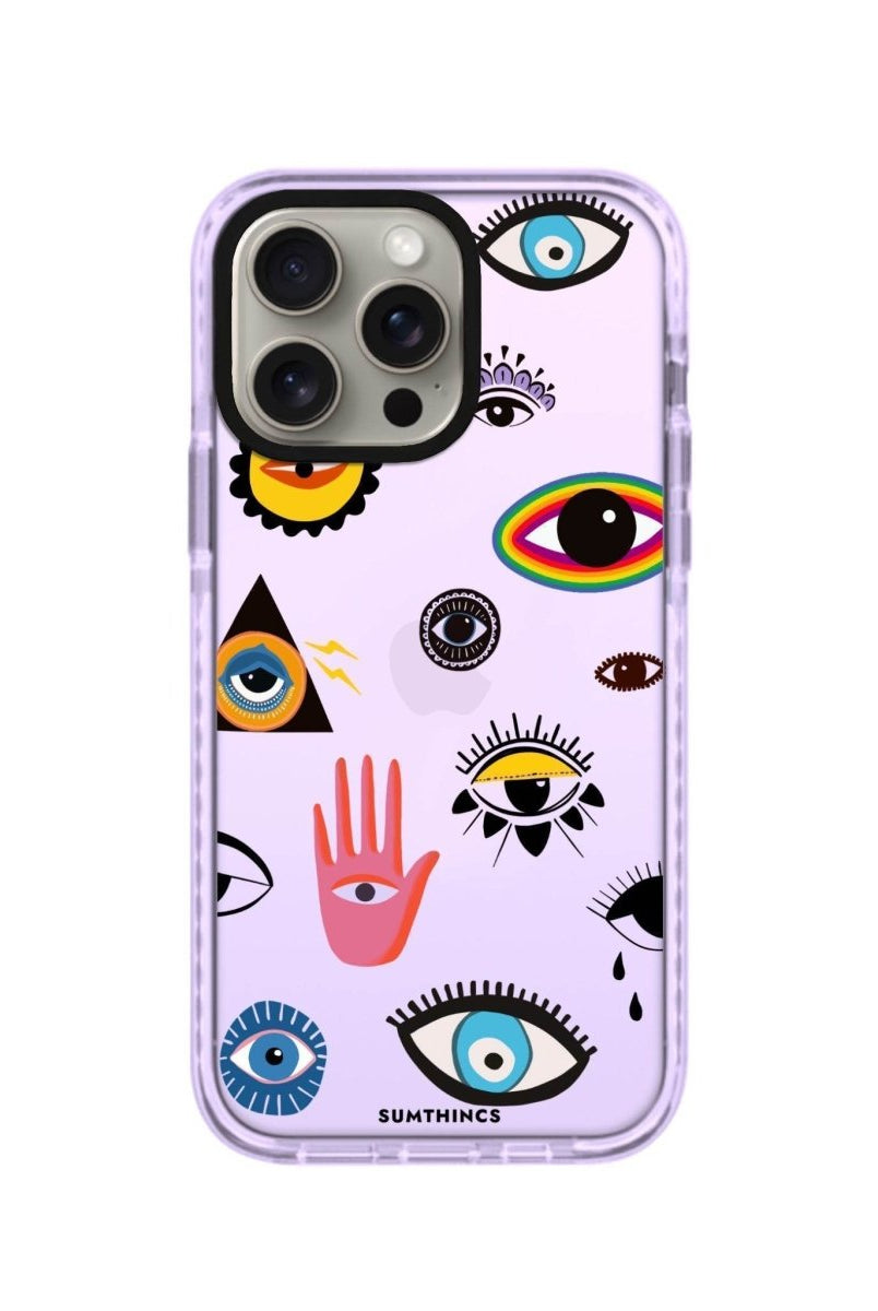 iPhone 14 Plus Eye Stickers Procase Şeffaf Telefon Kılıfı Lila - SUMTHINCS
