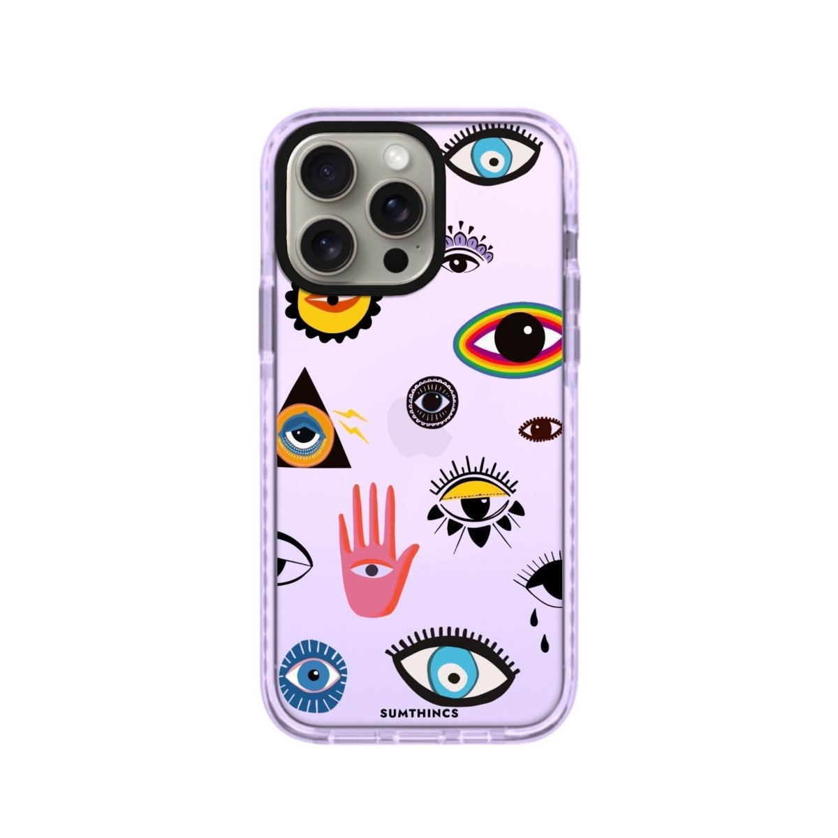 iPhone 14 Plus Eye Stickers Procase Şeffaf Telefon Kılıfı Lila - SUMTHINCS