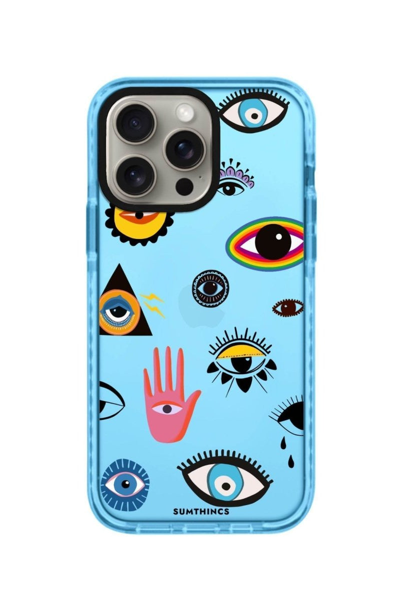 iPhone 14 Plus Eye Stickers Procase Şeffaf Telefon Kılıfı Mavi - SUMTHINCS