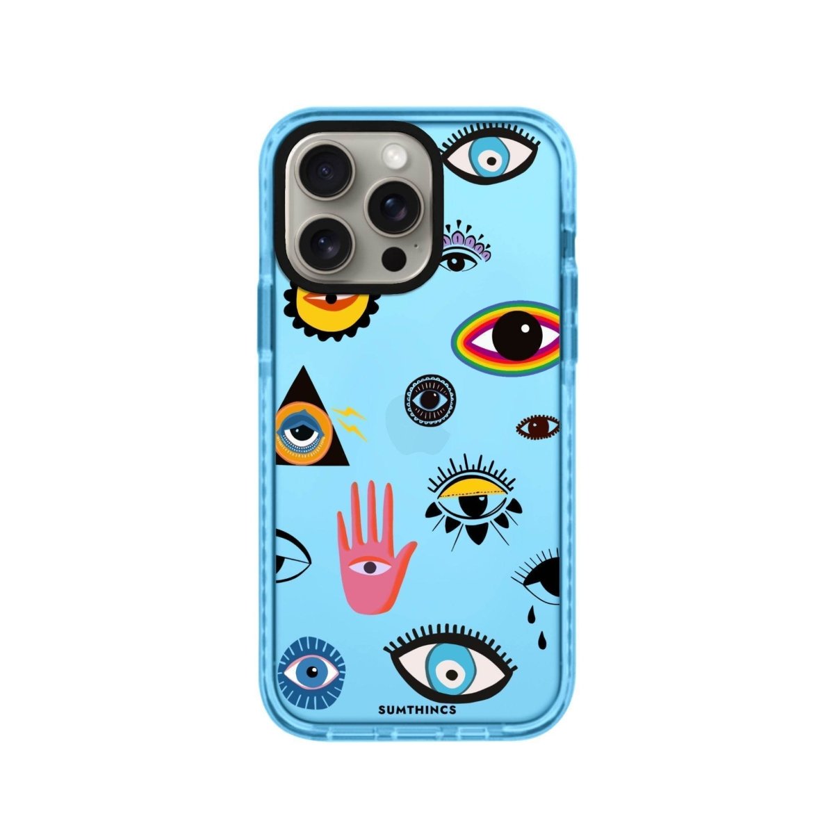iPhone 14 Plus Eye Stickers Procase Şeffaf Telefon Kılıfı Mavi - SUMTHINCS