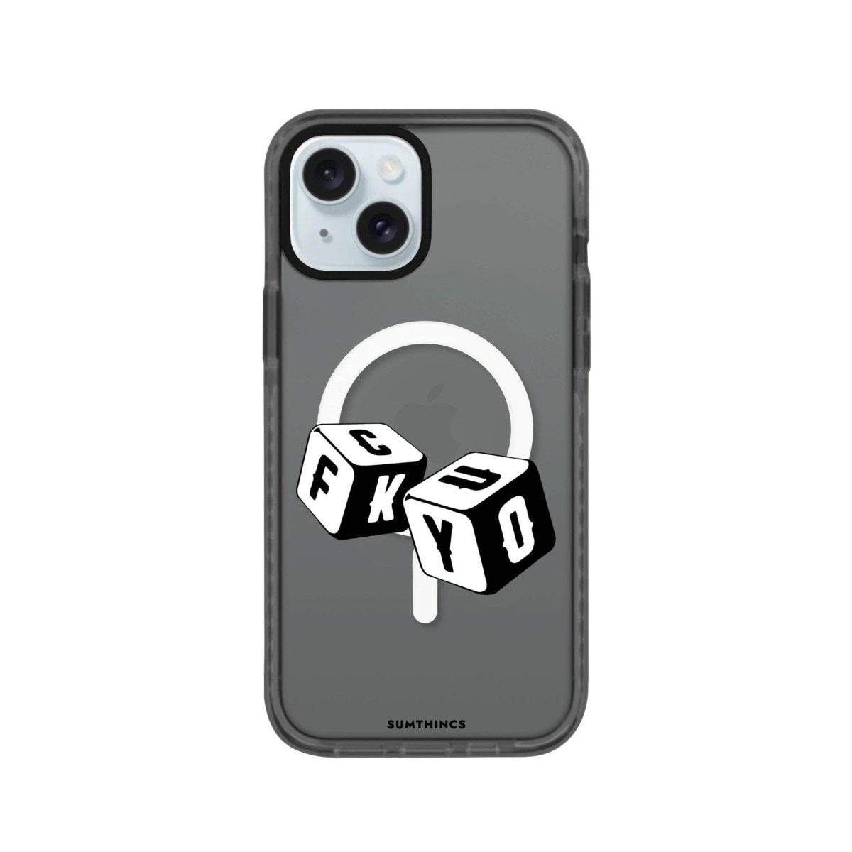 iPhone 14 Plus Fck You Magsafe Procase Şeffaf Telefon Kılıfı Antrasit - SUMTHINCS