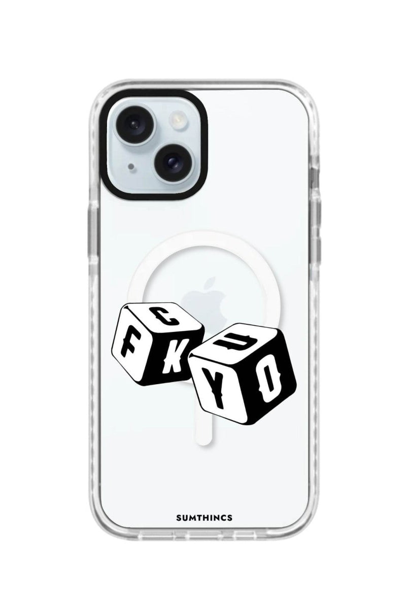 iPhone 14 Plus Fck You Magsafe Procase Şeffaf Telefon Kılıfı Beyaz Şeffaf - SUMTHINCS