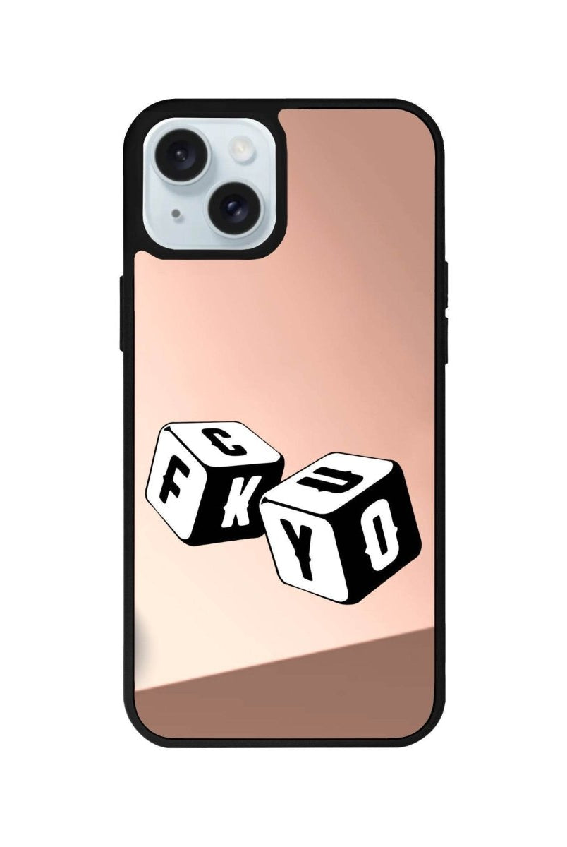 iPhone 14 Plus Fck You Mirror Aynalı Telefon Kılıfı Metalik Pembe - SUMTHINCS