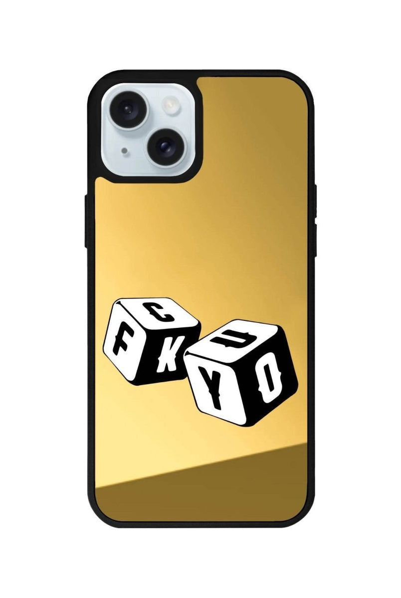 iPhone 14 Plus Fck You Mirror Aynalı Telefon Kılıfı Altın - SUMTHINCS