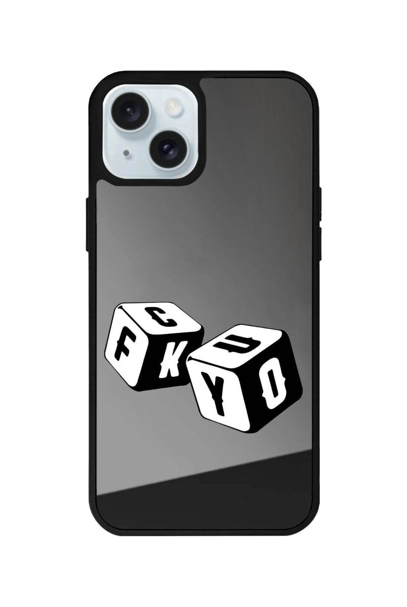 iPhone 14 Plus Fck You Mirror Aynalı Telefon Kılıfı Antrasit - SUMTHINCS