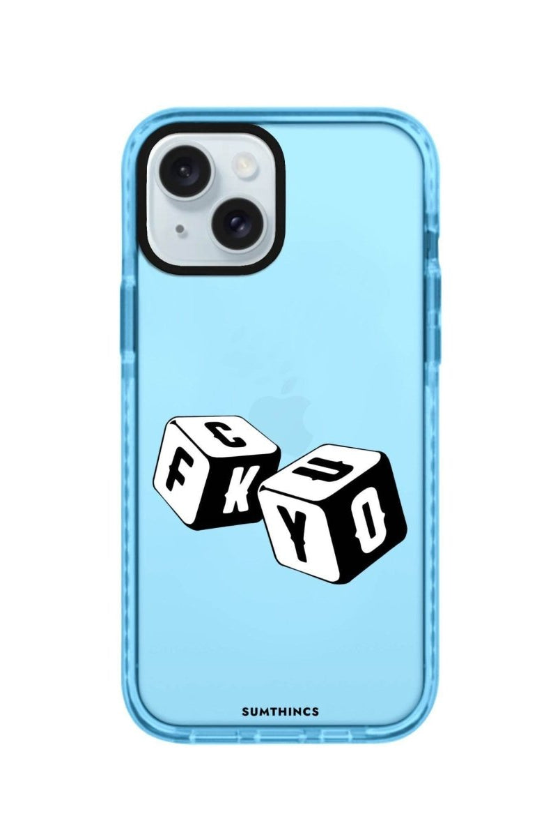 iPhone 14 Plus Fck You Procase Şeffaf Telefon Kılıfı Mavi - SUMTHINCS