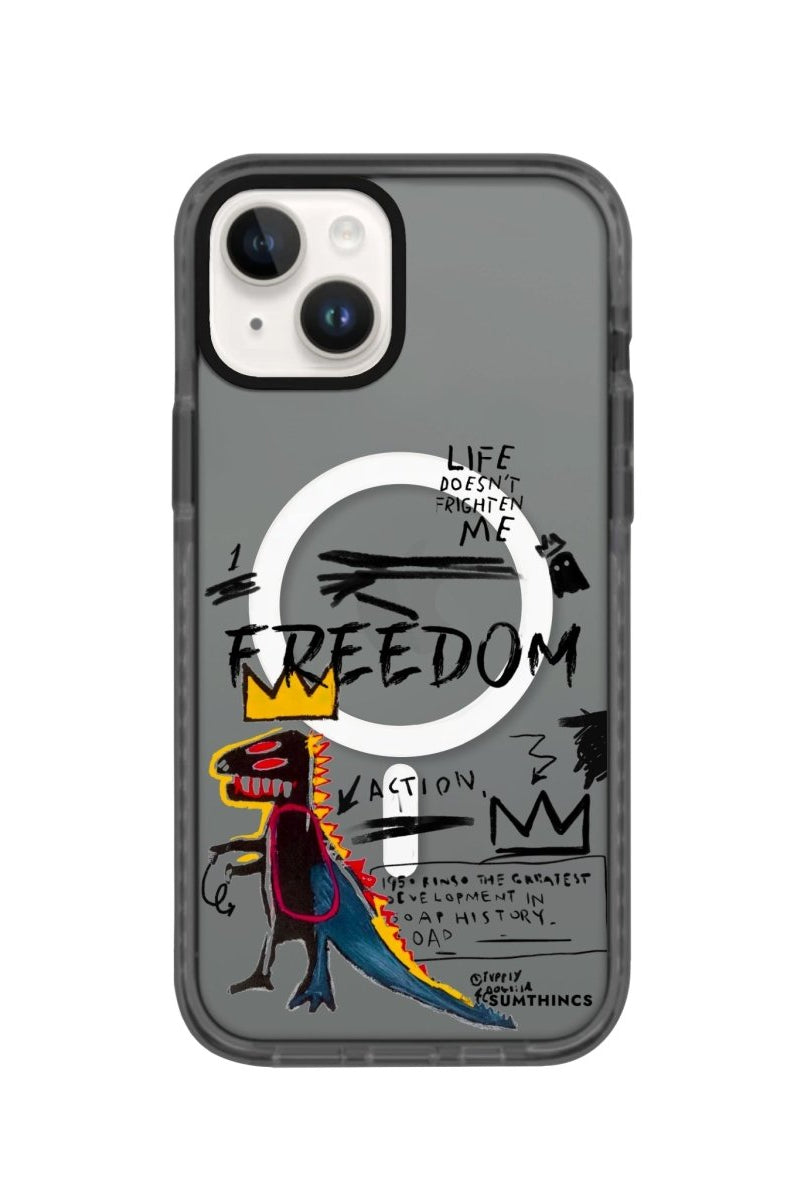 iPhone 14 Plus Freedom Magsafe Procase Şeffaf Telefon Kılıfı Antrasit - SUMTHINCS