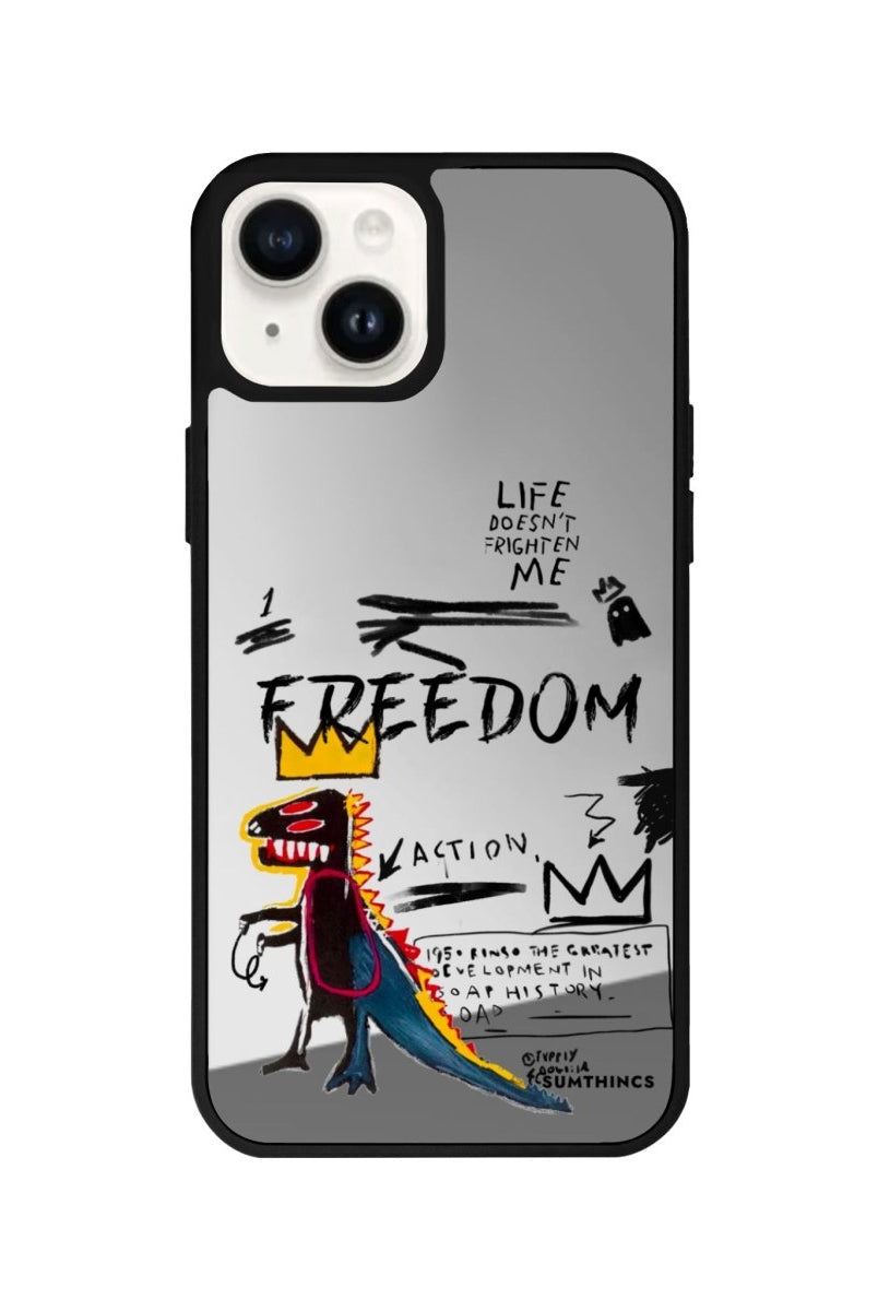 iPhone 14 Plus Freedom Mirror Aynalı Telefon Kılıfı Gümüş - SUMTHINCS