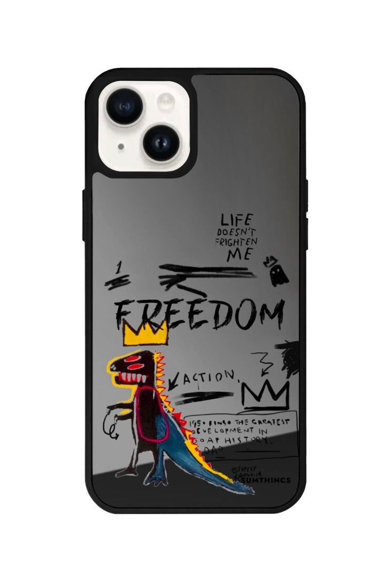 iPhone 14 Plus Freedom Mirror Aynalı Telefon Kılıfı Antrasit - SUMTHINCS