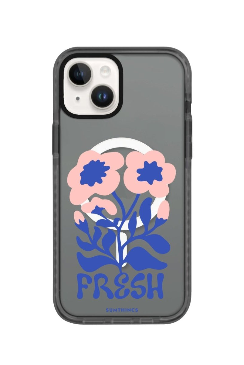 iPhone 14 Plus Fresh Flowers Magsafe Procase Şeffaf Telefon Kılıfı Antrasit - SUMTHINCS