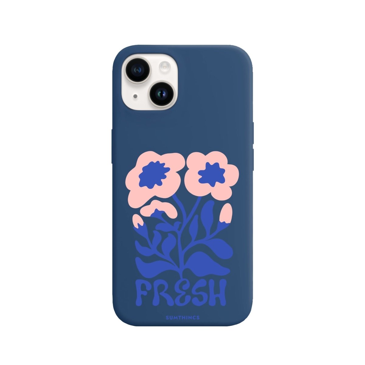 iPhone 14 Plus Fresh Flowers Premium Telefon Kılıfı Pasifik Mavi - SUMTHINCS