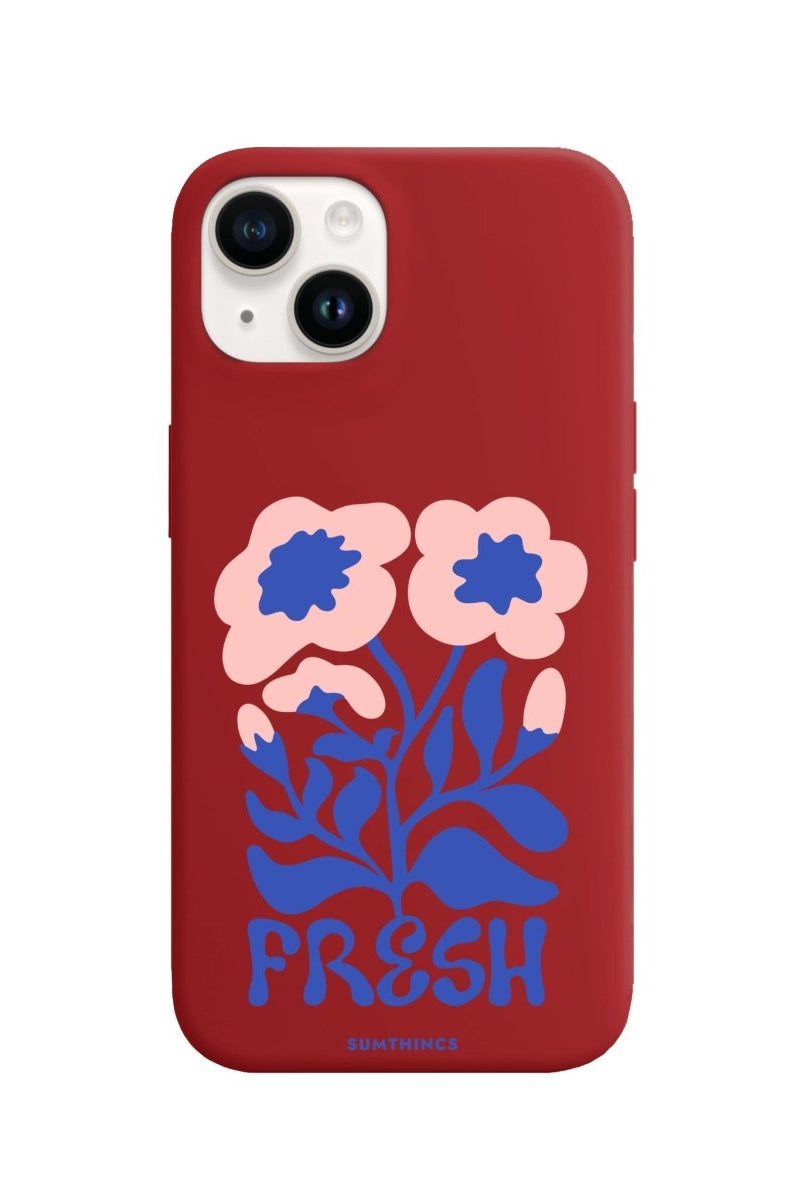 iPhone 14 Plus Fresh Flowers Premium Telefon Kılıfı Kırmızı - SUMTHINCS