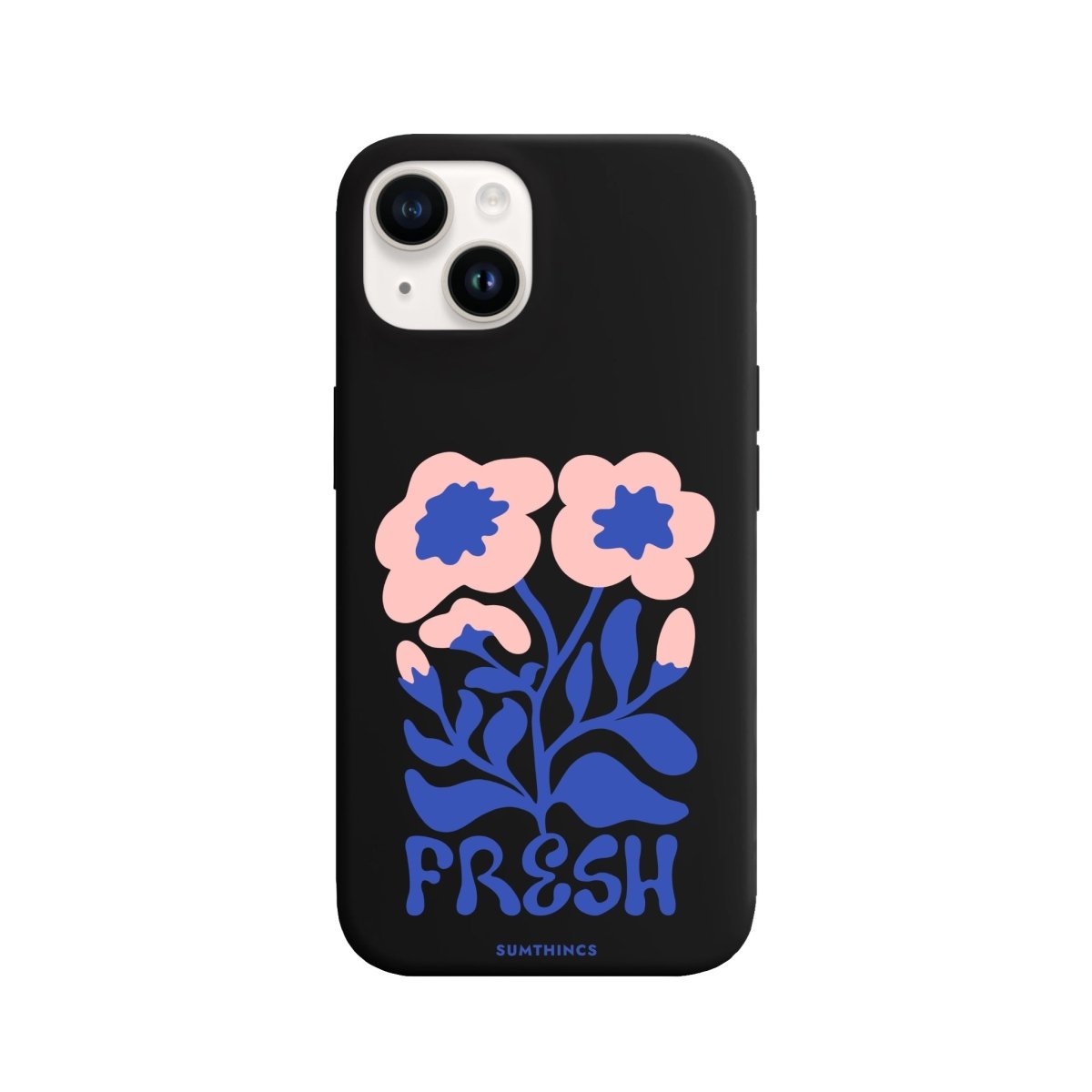 iPhone 14 Plus Fresh Flowers Premium Telefon Kılıfı Siyah - SUMTHINCS
