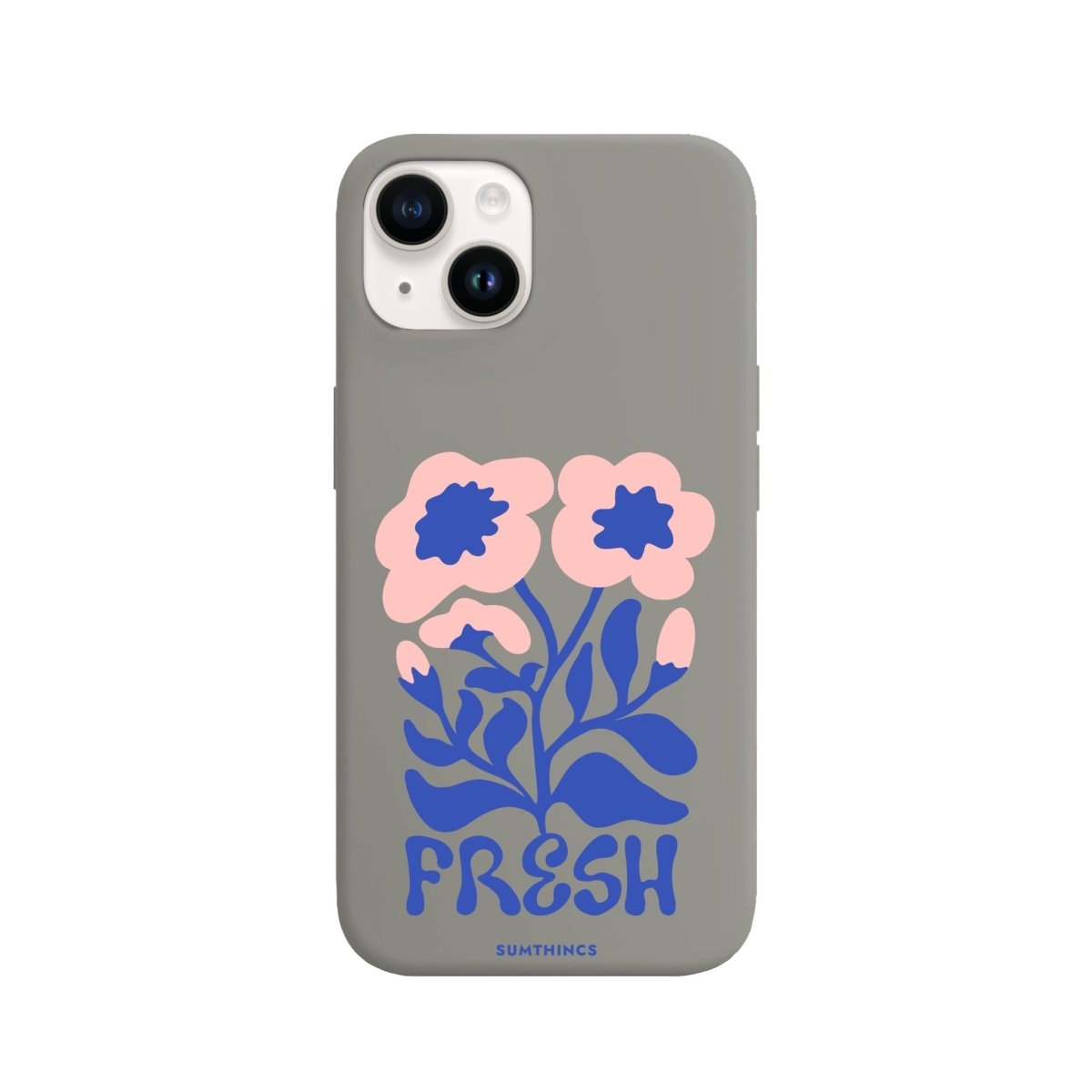 iPhone 14 Plus Fresh Flowers Premium Telefon Kılıfı Gri - SUMTHINCS