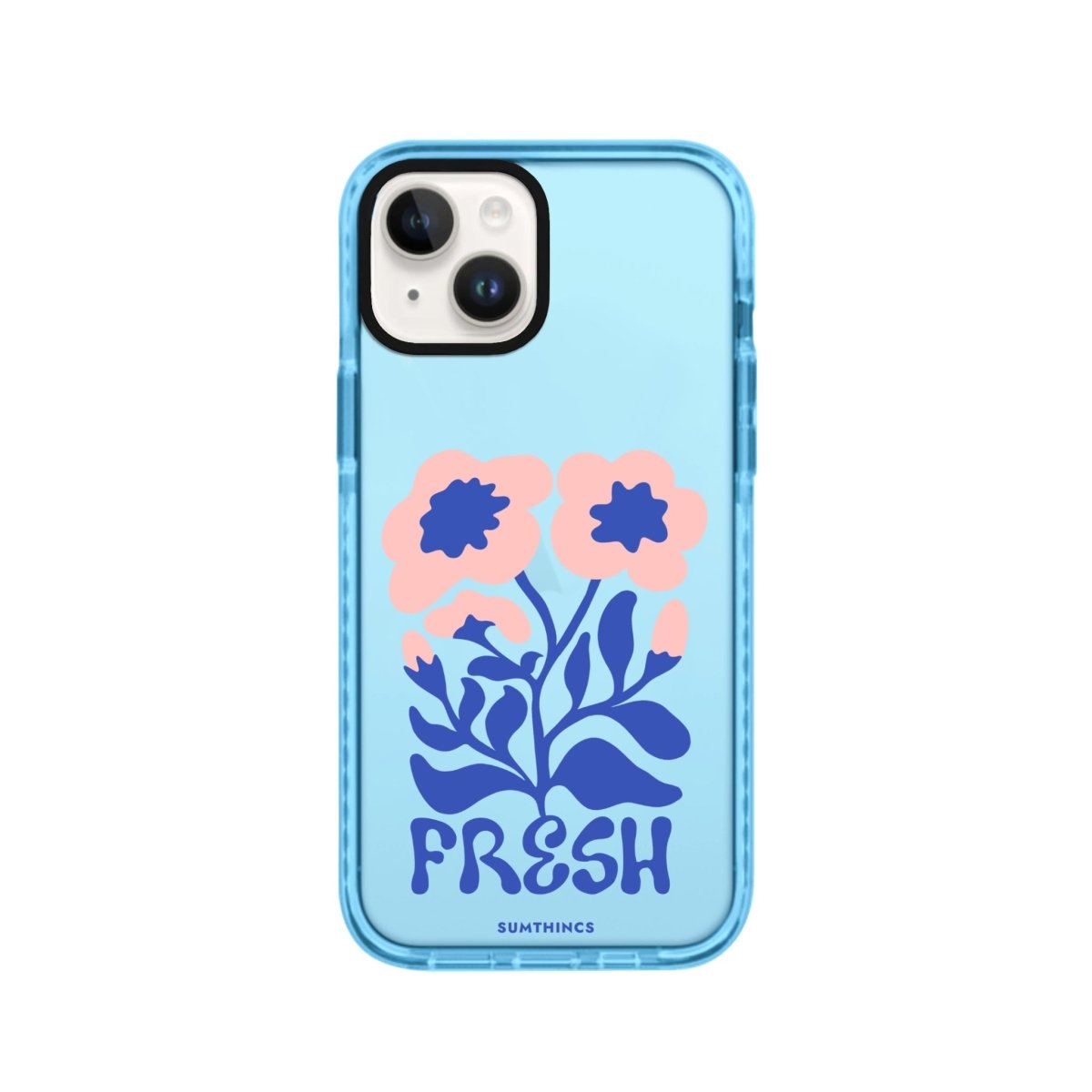 iPhone 14 Plus Fresh Flowers Procase Şeffaf Telefon Kılıfı Mavi - SUMTHINCS