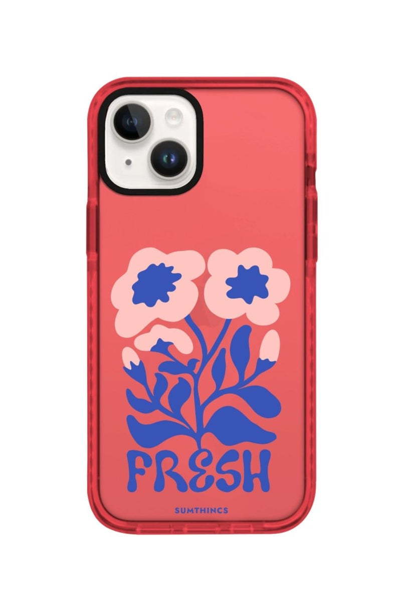 iPhone 14 Plus Fresh Flowers Procase Şeffaf Telefon Kılıfı Kırmızı - SUMTHINCS